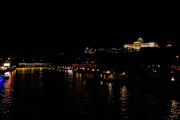 Night view on the Presidential Palace in Tbilisi, Georgia