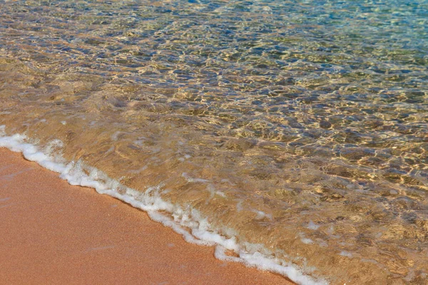 Douce Vague Mer Sur Une Plage Sable Fin — Photo