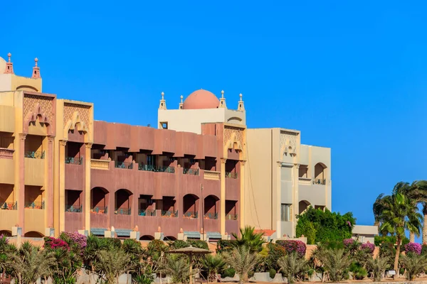 Building in arabic style in Hurghada, Egypt. Beautiful eastern architecture