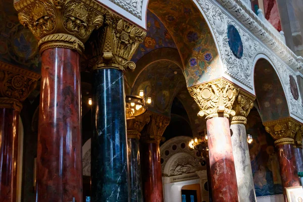 Intérieur Cathédrale Navale Orthodoxe Saint Nicolas Cronstadt Russie — Photo