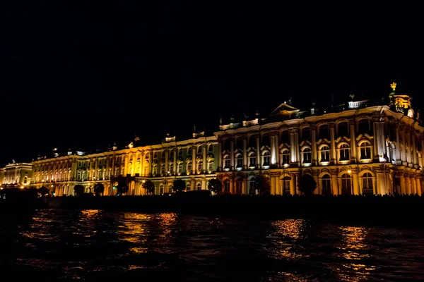 Vue Nuit Palais Hiver Saint Pétersbourg Russie Vue Rivière Neva — Photo