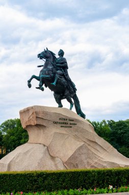 St. Petersburg, Rusya 'daki Büyük Peter Anıtı (Bronz Atlı)