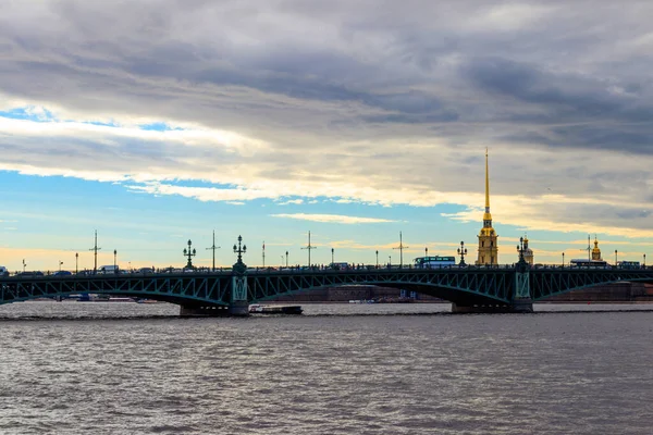 Pont Trinity Traversant Rivière Neva Saint Pétersbourg Russie — Photo