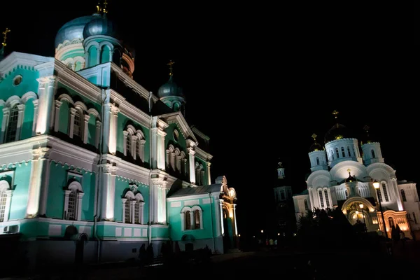 View Holy Trinity Saint Seraphim Diveyevo Convent Night Diveyevo Russia — Stock Photo, Image