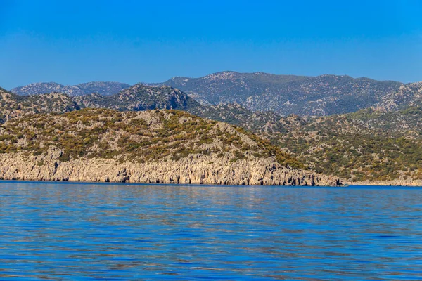 Pohled Hory Taurus Středozemní Moře Blízkosti Demre Provincie Antalya Turecku — Stock fotografie