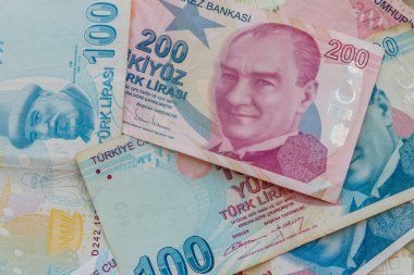 Farklı Türk lira banknotlarının arkaplanı