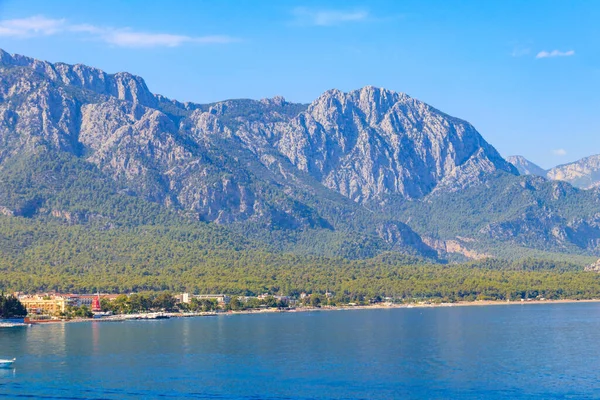 Utsikt Över Medelhavskusten Och Taurusbergen Kemer Antalya Provinsen Turkiet — Stockfoto