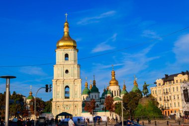 Kiev, Ukrayna - 23 Ağustos 2019: Kiev, Ukrayna 'daki Aziz Sophia Katedrali