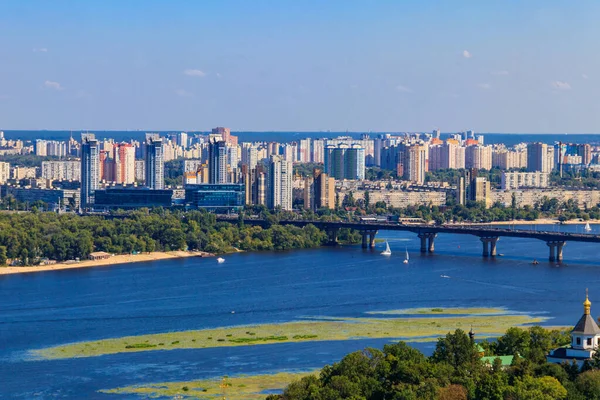 Zicht Paton Brug Linkeroever Van Rivier Dnjepr Kiev Oekraïne — Stockfoto