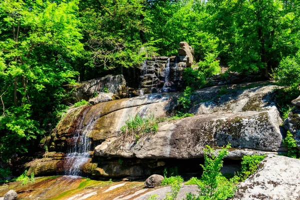 Vackert Vattenfall Sofiyivka Park Uman Ukraina — Stockfoto