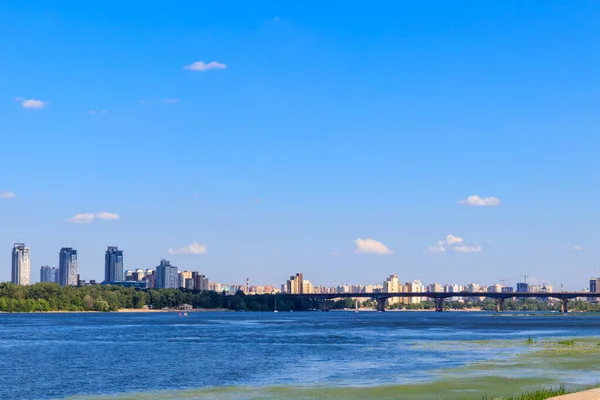 Utsikt Över Patonbron Och Floden Dnepr Kiev Ukraina — Stockfoto