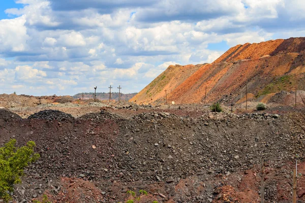 Vista Montones Escoria Cantera Mineral Hierro Industria Minera — Foto de Stock