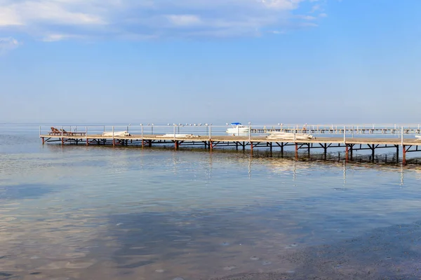 Molo Legno Nel Mar Nero Skadovsk Ucraina — Foto Stock