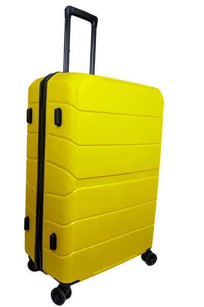 Yellow Suitcase Isolated White Background — Stock Photo, Image