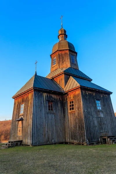 Деревянная Церковь Святого Николая Xviii Века Аутентичном Казачьем Хуторе Стецивка — стоковое фото