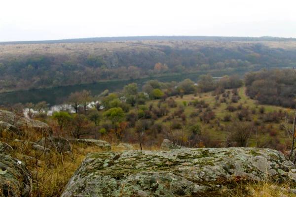 Река Южный Буг Украине Осенью — стоковое фото