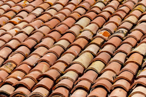 Textura Del Techo Azulejos Antiguos Para Fondo —  Fotos de Stock