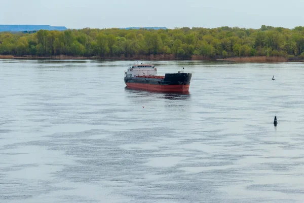 Navio Carga Navegando Rio Dnieper — Fotografia de Stock