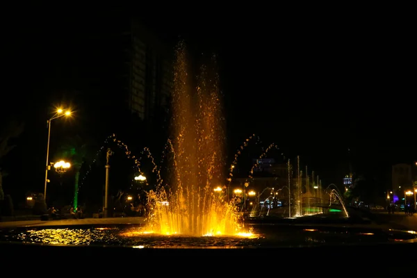 Singing Dancing Fountains Batumi Boulevard Night — Stock Photo, Image