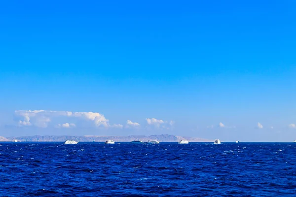 View Red Sea White Yachts Horizon Hurghada Egypt — Stock Photo, Image