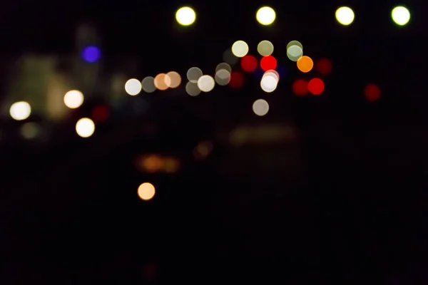 Fondo Abstracto Luces Borrosas Ciudad Con Efecto Bokeh — Foto de Stock