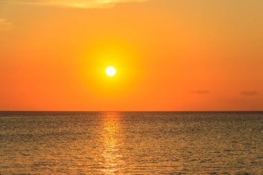 Tanzanya, Zanzibar 'da gün batımında Hint Okyanusu manzarası