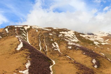 Gürcistan 'daki Kafkasya dağlarının manzarası