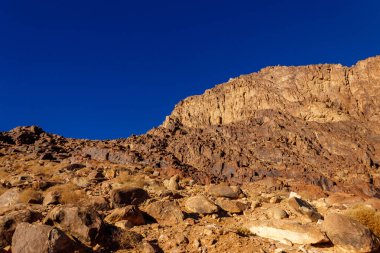 View of the rocky Sinai mountains and desert in Egypt