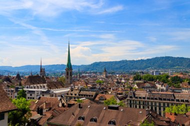 İsviçre 'nin Zürih kentinin havadan görünüşü