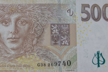 500 Çek Koruna banknotunun makro çekimi