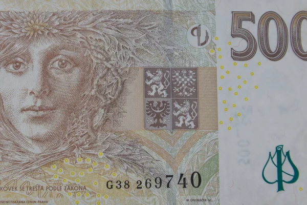 500 Çek Koruna banknotunun makro çekimi