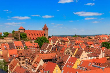 Almanya 'nın Nuremberg kentinin panoramik manzarası