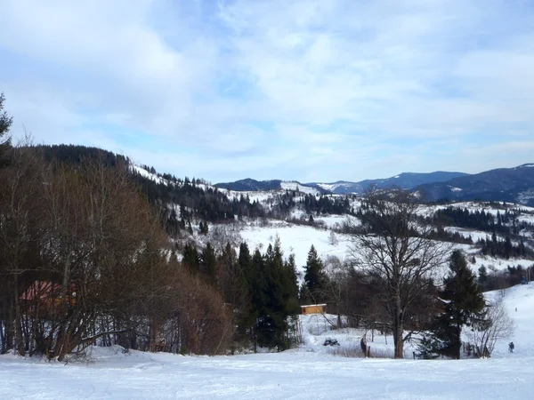 Inverno montanhas dos Cárpatos — Fotografia de Stock