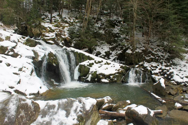 Carpathian winter waterfall — Stock Photo, Image