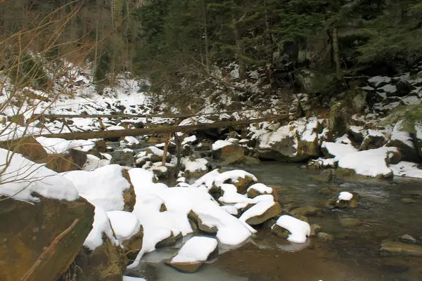 Río de invierno en Cárpatos — Foto de Stock