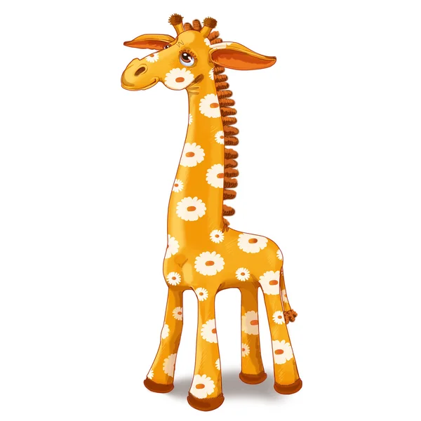 Spielzeuggiraffe mit Flecken in der Blume — Stockfoto