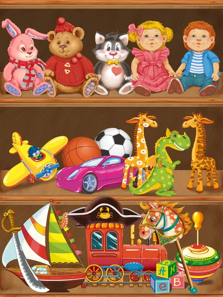 Półki z zabawkami — Zdjęcie stockowe