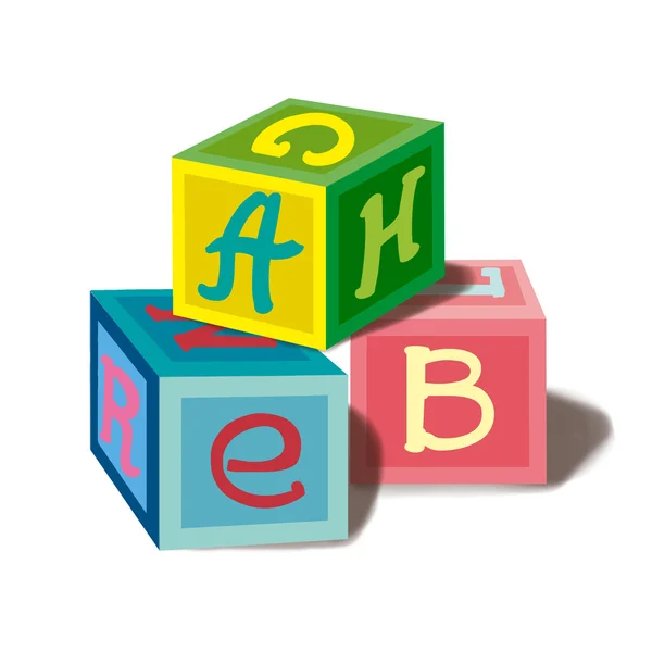 Würfel Alphabet ein Satz Kinderspielzeug. — Stockfoto