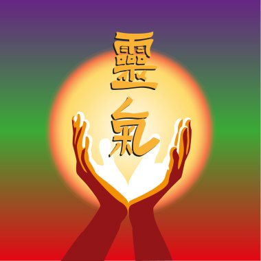 Reiki uygulama kavramı görüntü sembolü.