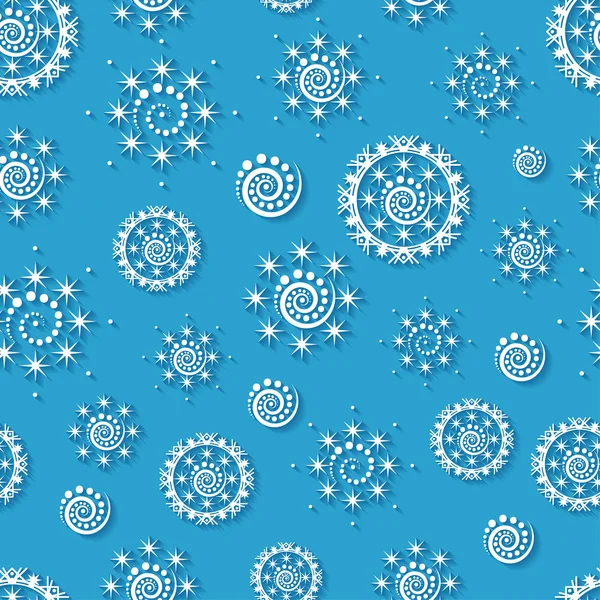 Seamless pattern with paper snowflakes — Stock Vector