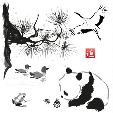 Sedir kuş ve ayı panda kartıyla