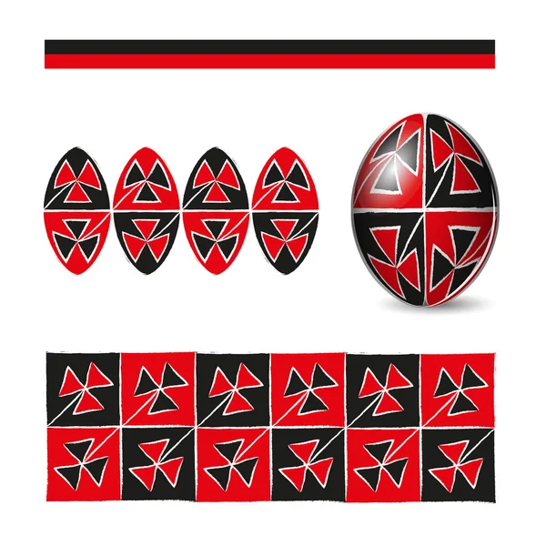 O ovo de Páscoa com um ornamento de padrão popular ucraniano — Vetor de Stock