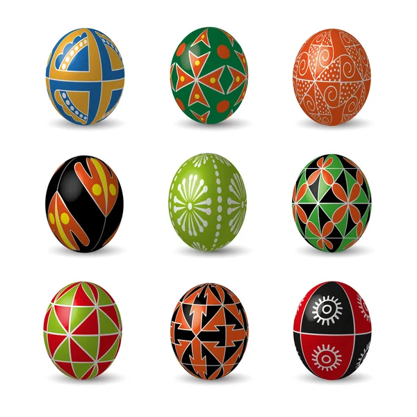 Conjunto de cor ovos de Páscoa . — Vetor de Stock