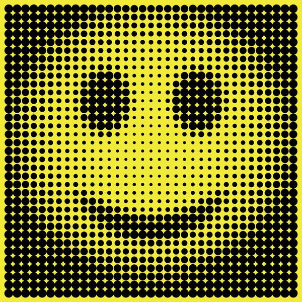 Smiley Face Halftone Dots Style Vector Isolated Object Websites Design — Stock Vector