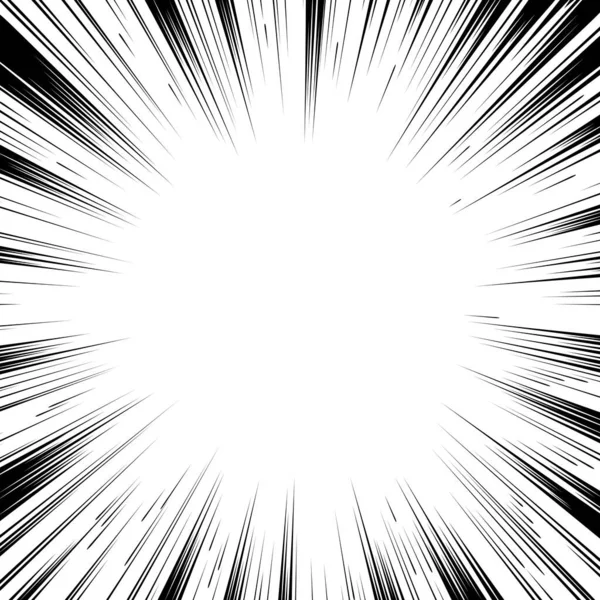 Comic Schwarz Weiße Radiallinien Hintergrund Sonnenstrahl Oder Stern Burst Element — Stockvektor