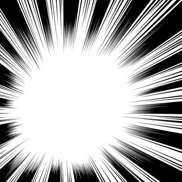 Képregény Fekete Fehér Radiális Vonalak Háttér Napsugár Vagy Csillag Burst — Stock Vector