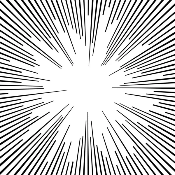 Comic Book Black White Radial Lines Background Sun Ray Star — Vetor de Stock