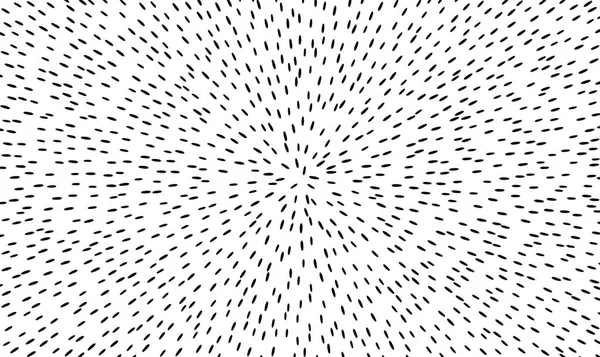 Particules Concentriques Noires Radiales Sur Fond Blanc Rayons Solaires Élément — Image vectorielle