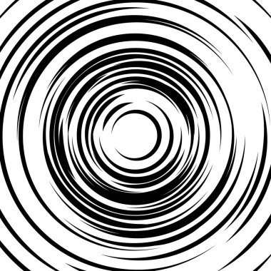 Çember dönüş vektörü arka planı. Kahve, çikolata, bardak yıkama ve fırtına hattı eşmerkezli dokusu. Kart için ses dalgası duvar kağıdı siyah beyaz monokrom kare damgası