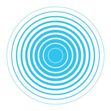 Mavi ve beyaz halkalar. Ses dalgası duvar kağıdı. Radyo istasyonu sinyali. Çember dönüş vektörü arkaplanı. Çizgi dokusu. Hedef